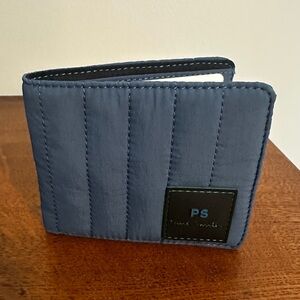 Paul Smith Blue Quilted Nylon Wallet Billfold New